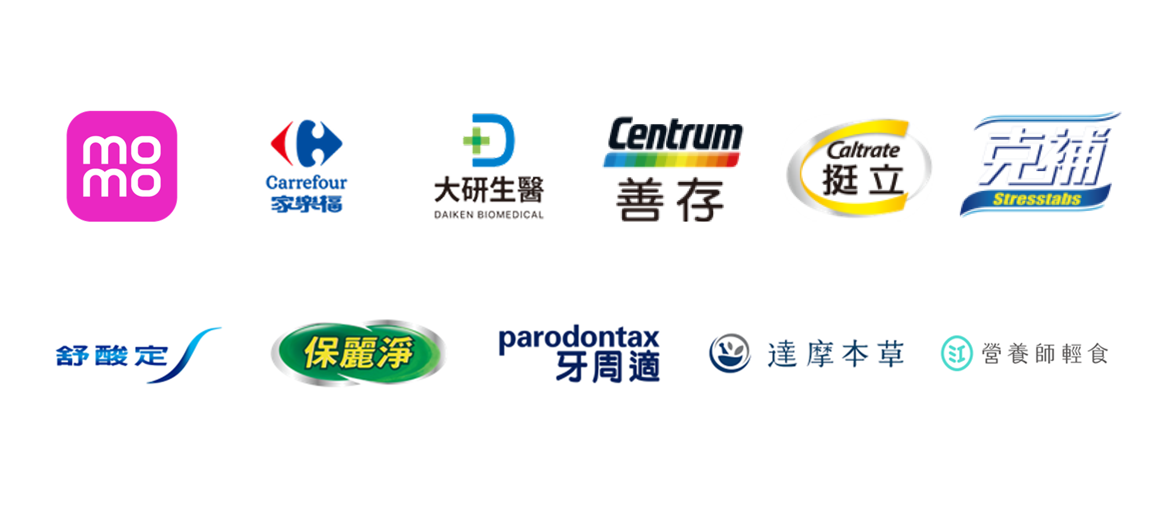 眾點客戶：momo、家樂福、大研生醫、善存、挺立等
